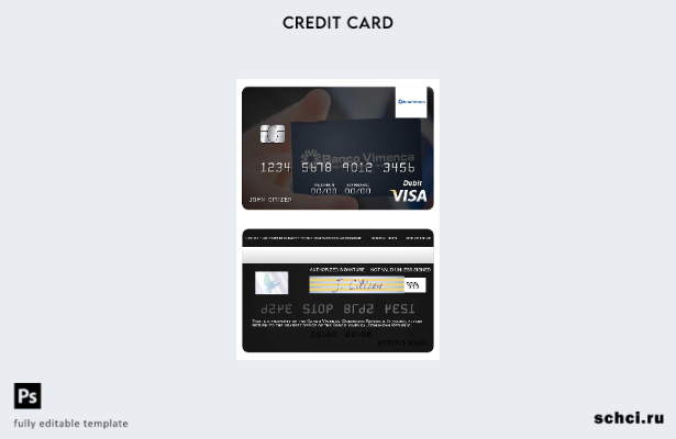 цифровая загрузка шаблона дебетовой карты Visa Banco Vimecan в Доминиканской Рес